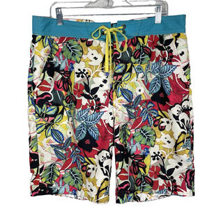 Robert Graham Barbarito Board Shorts Men's 36 Floral Swim Trunks Tropical Beach